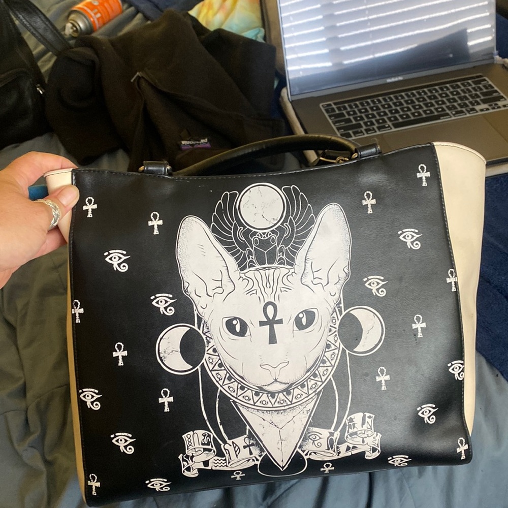 Hand bag Egyptian scarab cycle of the moon Motif